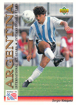 Sergio Vasquez Argentina Upper Deck World Cup 1994 Preview Eng/Ger International All-Stars #114